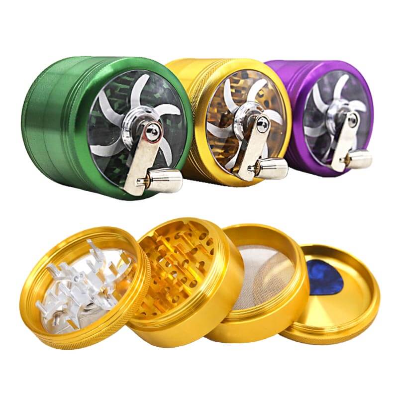 Crushers Classic Clear Top Crank 4 Part Grinder (GR151/GR517) | 55mm | Assorted Colors product image